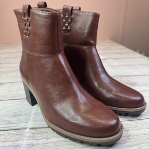 Baretraps Darbie Mahogany Ankle Booties Women's Size 10 M Block Heel‎ New